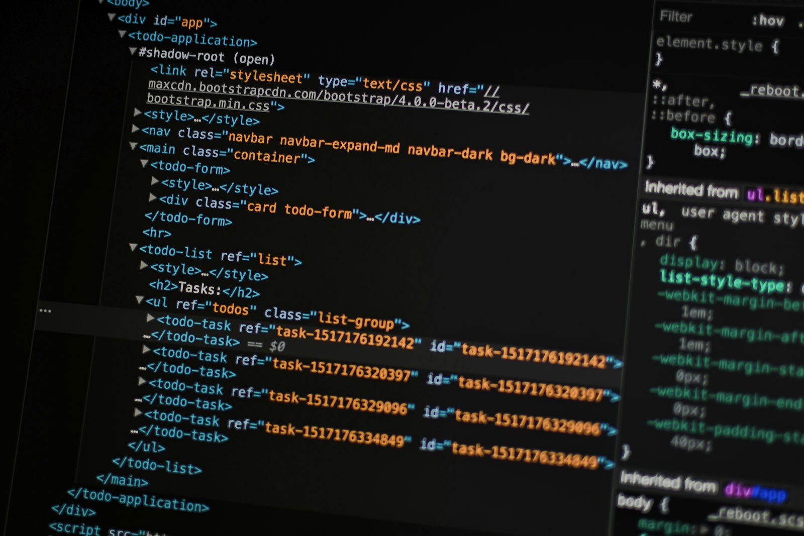 developer reviewing code on a dark monitor screen — representing AI lead scoring logic